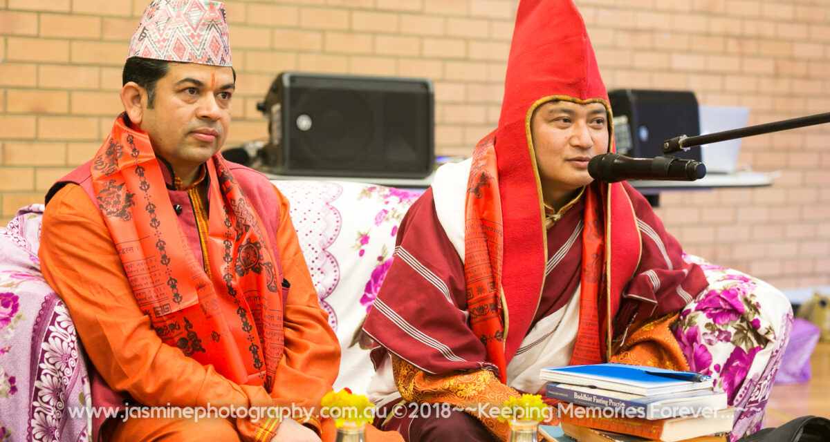 Culture and Spirituality - The Foundation Promotes Multiculturalism. Acharya Sharma and Rimpoche Share the Dias during Fundraising Multicultural Spiritual Program, 2018