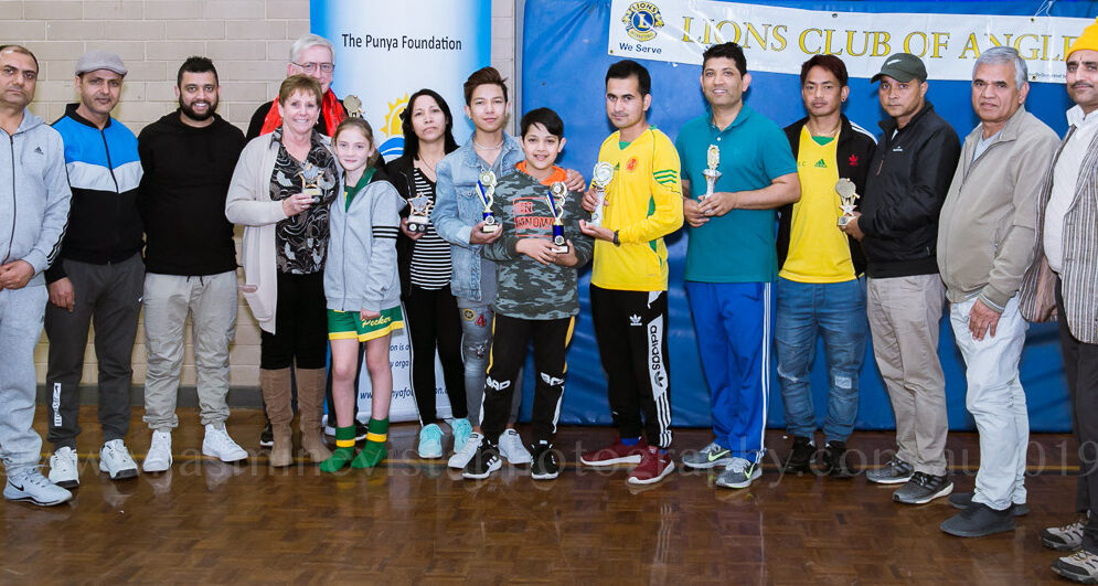 Community Engagement - Table Tennis Match, Adelaide 2019, Winners and Volunteers with the Foundation Executives