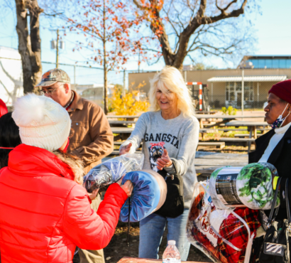 Blanket Distribution to Homeless People in Texas