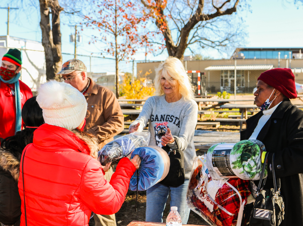 Blanket Distribution to Homeless People in Texas